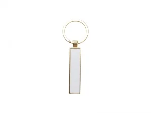 Sublimation Blanks Double Sided Aluminium insert Key Chain 1.3x6.3cm-Gold