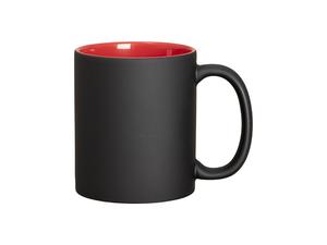 11oz Two-Tone Engravable Matte Black Mug (Red)