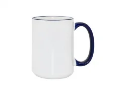 Sublimation 15oz Rim/Handle Mugs - Blue