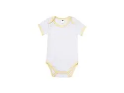 Baby Onesie Short Sleeve XL(Yellow Edge,12-18M)