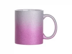 Sublimation 11oz/330ml Gradient Bottom Glitter Mug (Silver &amp; Purple)