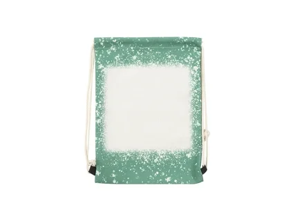 Sublimation Blanks Green Bleached Starry Linen Drawstring Bag