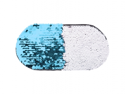 Sublimation Flip Sequins Adhesive (Oval, Light Blue W/ White)