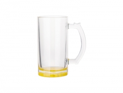 16oz Sublimation Clear Glass Beer Mug (Yellow Bottom)