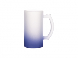 16oz Sublimation Glass Beer Mug Gradient Dark Blue
