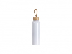 Sublimation Blanks 20oz/600ml Aluminum Water Bottle w/ Bamboo Lid (White)