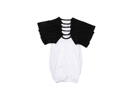 Sublimation Blanks Baby Nightdress Long Sleeve Raglan(Black)