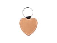 Sublimation PU Leather Key Chain (Brown, Heart)
