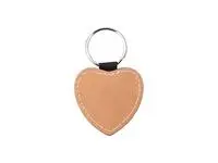 Sublimation PU Leather Key Chain (Brown, Heart)