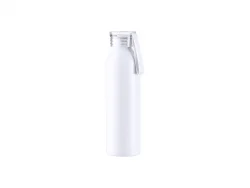Sublimation Blanks 22oz/650ml Portable Sports Slim Aluminum bottle With Clear Cap(White)