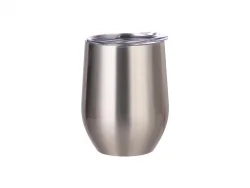 Engraving Blanks 12oz/360ml Stainless Steel Stemless Wine Cup (Silver)