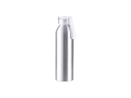 Sublimation Blanks 22oz/650ml Portable Sports Slim Aluminum bottle With Clear Cap(Silver)