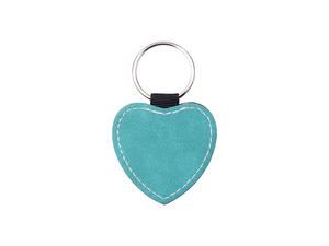 Sublimation PU Leather Key Chain (Green, Heart)