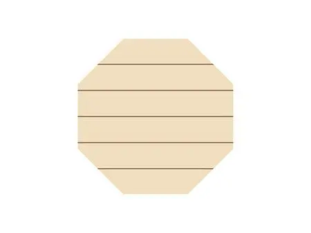 Sublimation Blanks Hexagon Plywood Sign w/ Stripes (25.4*25.4*1.5cm)