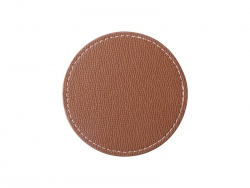 PU Leather Round Mug Coaster (Φ9.5cm,Brown)