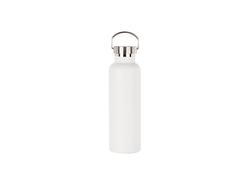 750ml/25oz Powder Coated Portable Lid Stainless Steel Bottle (White)