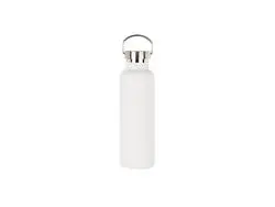 750ml/25oz Powder Coated Portable Lid Stainless Steel Bottle (White)