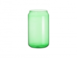 Sublimation Blanks 13oz/400ml Full Color Can Glass Mug with Straw (Green)