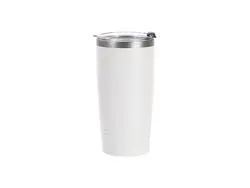 Tumbler Base Mais Fina Inox 20oz/600ml com Canudo Recubrimento em Pó (Branco, Recubrimento Mate Sublimação)Quantidade mínima:500uds