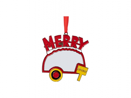 3” Sublimation Blank Merry Christmas Car Metal Ornament