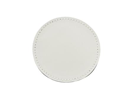 3&quot; White Round Sub PU Leather Patch with Velcro