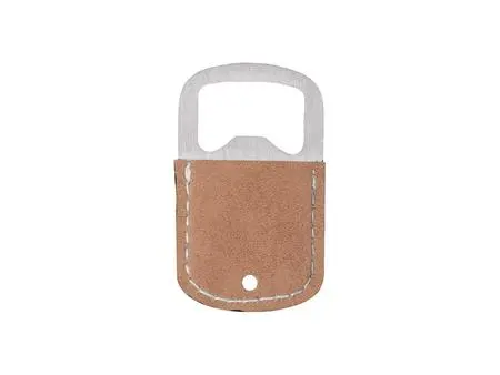 Sublimation PU Stainless Steel Bottle Opener (Brown, 3.2*5.2cm)