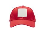 Cotton Cap with 2.5&quot;*2.5&quot; White Square Sub PU Leather Patch (Red)