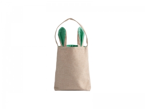 Sublimation Linen Easter Bunny Bag (Green Ears, 29*34cm)