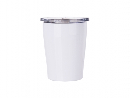 Sublimation 8oz/240ml Stainless Steel Milk Mug w/ Plastic Lid (White)