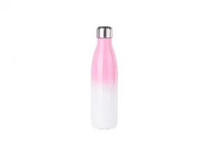 Sublimation 17oz/500ml Stainless Steel Cola Shaped Bottle (Gradient Color White&amp;Pink)