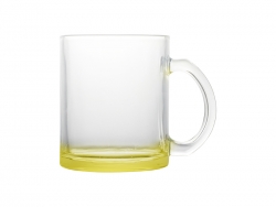 11oz Sublimation Blanks Clear Glass Mugs(Lemon Yellow Bottom)
