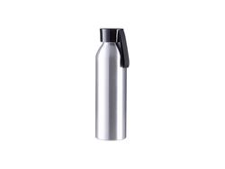 Garrafa Sport Slim Alumínio Prateada 22oz/650ml com Tampa preta