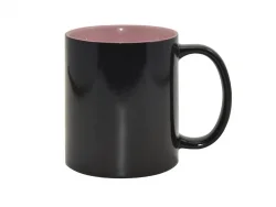 Sublimation 11oz Black Magic Mug (Inner Pink)