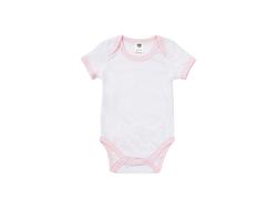 Mono Bebé Manga Corta Talla M (Borde rosa,3-6M)