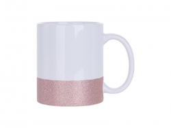 11oz/330ml Sublimation Bottom Glitter Mug (Pink)