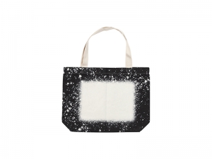 Sublimation Blanks Black Bleached Starry Linen Tote Bag