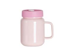 Mason Jar Cerâmica 17oz/500ml com Tampa de silicone. Rosa (Rosa)