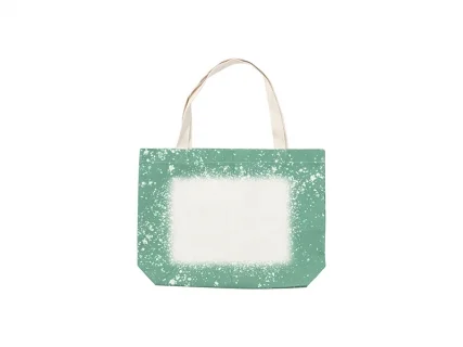 Sublimation Blanks Green Bleached Starry Linen Tote Bag