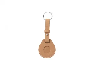 Sublimation Blanks PU AirTag Keychain Holder(Long strap,Brown)
