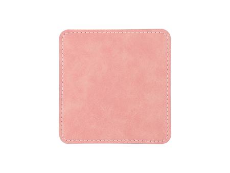 Sublimation PU Leather Square Mug Coaster (Pink, 10*10cm)