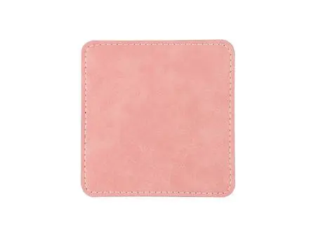 Sublimation PU Leather Square Mug Coaster (Pink, 10*10cm)