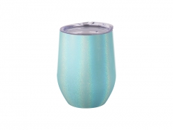 Sublimation 12oz/360ml Glitter Sparkling Stainless Steel Stemless Cup (Light Blue)