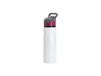 Sublimation 25oz/750ml Aluminium Water Bottle with Rose Red&amp;Gray Cap (White)