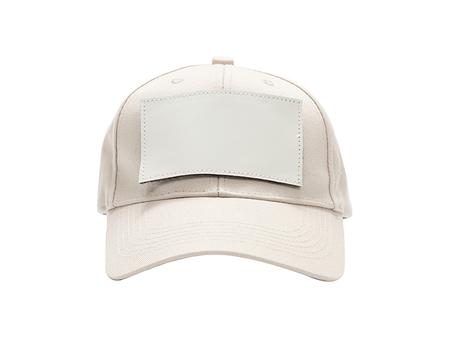 Cotton Cap with 2.5&quot;*4.5&quot; White Rectangular Sub PU Leather Patch (Khaki)