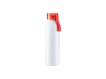 Sublimation Blanks 22oz/650ml Portable Sports Slim Aluminum Bottle With Red Cap(White)
