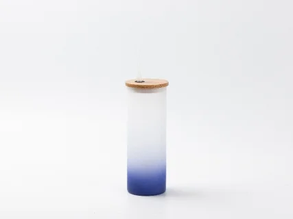 17oz/500ml Sublimation Blanks Glass Skinny Tumbler (Frosted, Gradient Color)