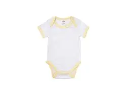 Baby Onesie Short Sleeve S(Yellow Edge,0-3M)