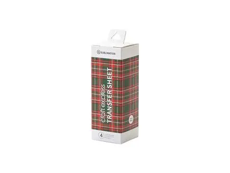 Craft Express Sublimation Transfer Sheet 4pcs (Xmas Plaid 1, 11.4*30.5cm/4.5&quot;x12&quot;)