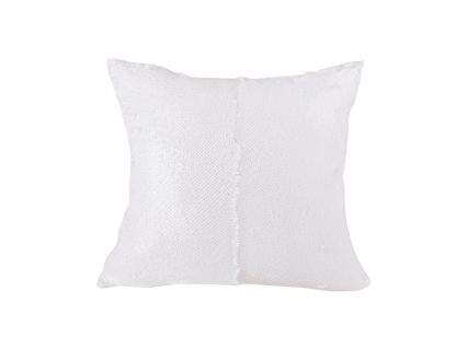 Sublimation Flip Sequin Pillow Cover (White w/ White)