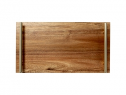 Engraving Blanks Acacia Wood Tray with Metal Handle (39*21*5cm)